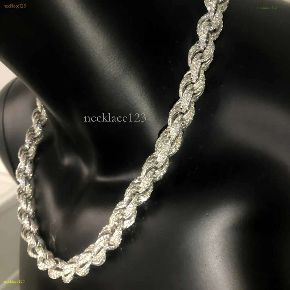 Twisted Moissanite S 10k 14k Solid Gold Hip Hop Men Jewelry Cuban Necklace Iced Out Vvs Dia Rope Chain Free delivery