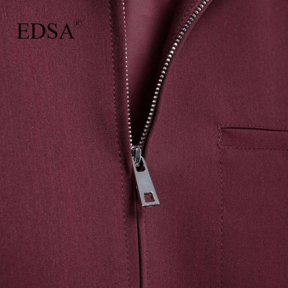 Designer Clothes EDSA Women Vintage Loose Zipper Lapel Bury Color New Autumn Fashion Versatile Street Outwear Jacket