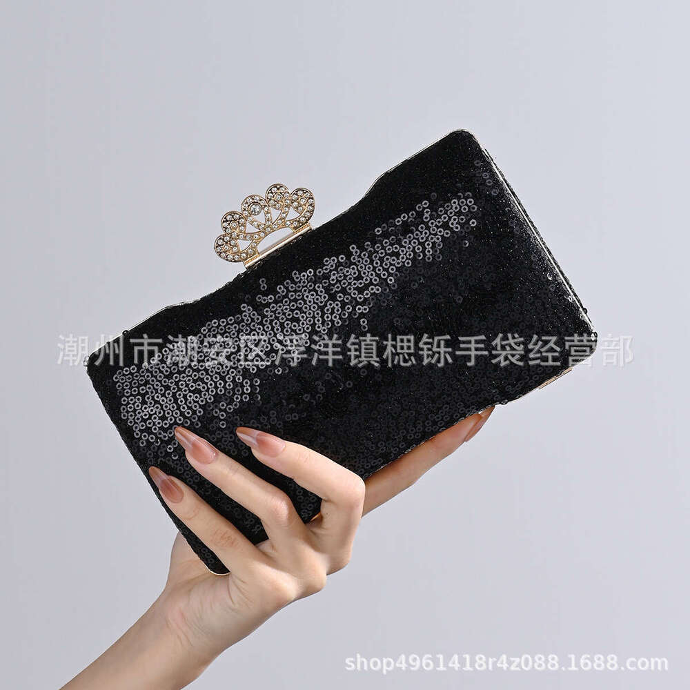 Shuo's New Sequined Women's Handbag, Bride's Formal Dress, Banquet Evening Dress Bag, One Shoulder Diagonal Cross, Hand-Held