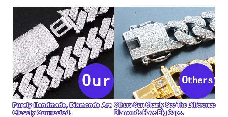 Beautiful Cool Cuban Chain Exquisite GRA VVS Moissanite Diamonds Sterling Silver 925 Custom Hip Hop Cuban Necklace