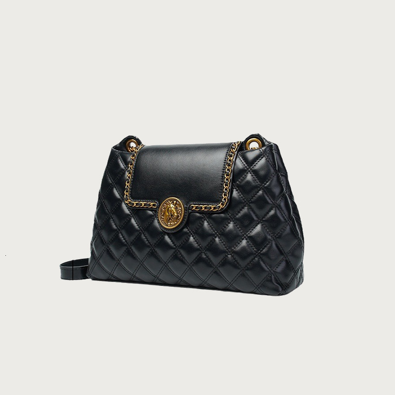 Gulanda New Autumn And Winter Diamond Grid Chain Women S Fragrant Style Armpit Bag High End Commuting Small Square Bag Tote Bag Tote Bag