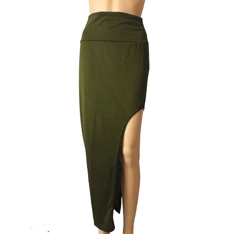 Fashion Split Skiing Womens Sexy Long Style Sexy Open Split Skiing Long Style High Waist High Seam Maxi Ski Black M250424