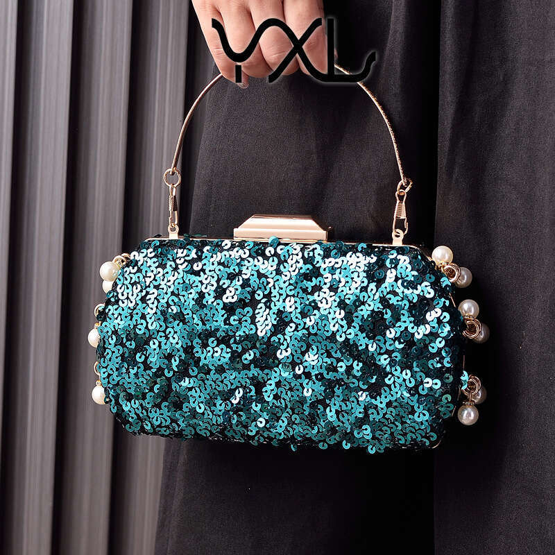Dinner Bag New Sequin Dinner Pearl Sparkling Party Bag Evening Dress Handbag Fashionable Bag KQ