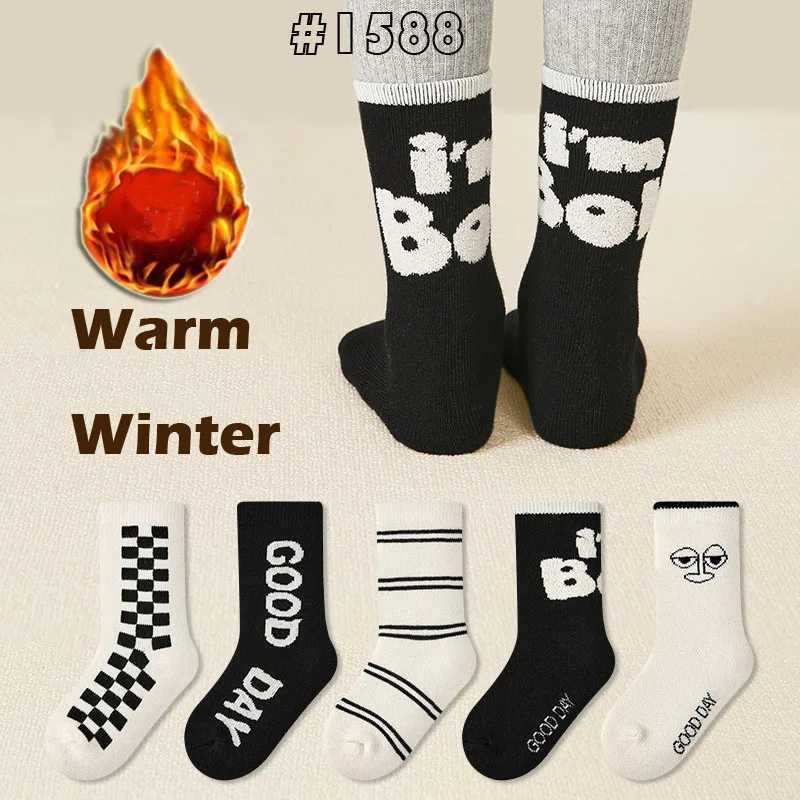 Kids Socks Winter Warm Enough Children Cotton Socks Baby Infant Plush Thicken Mid Calf Length 1-12T Girls Boys Socks Boot Sock G251124