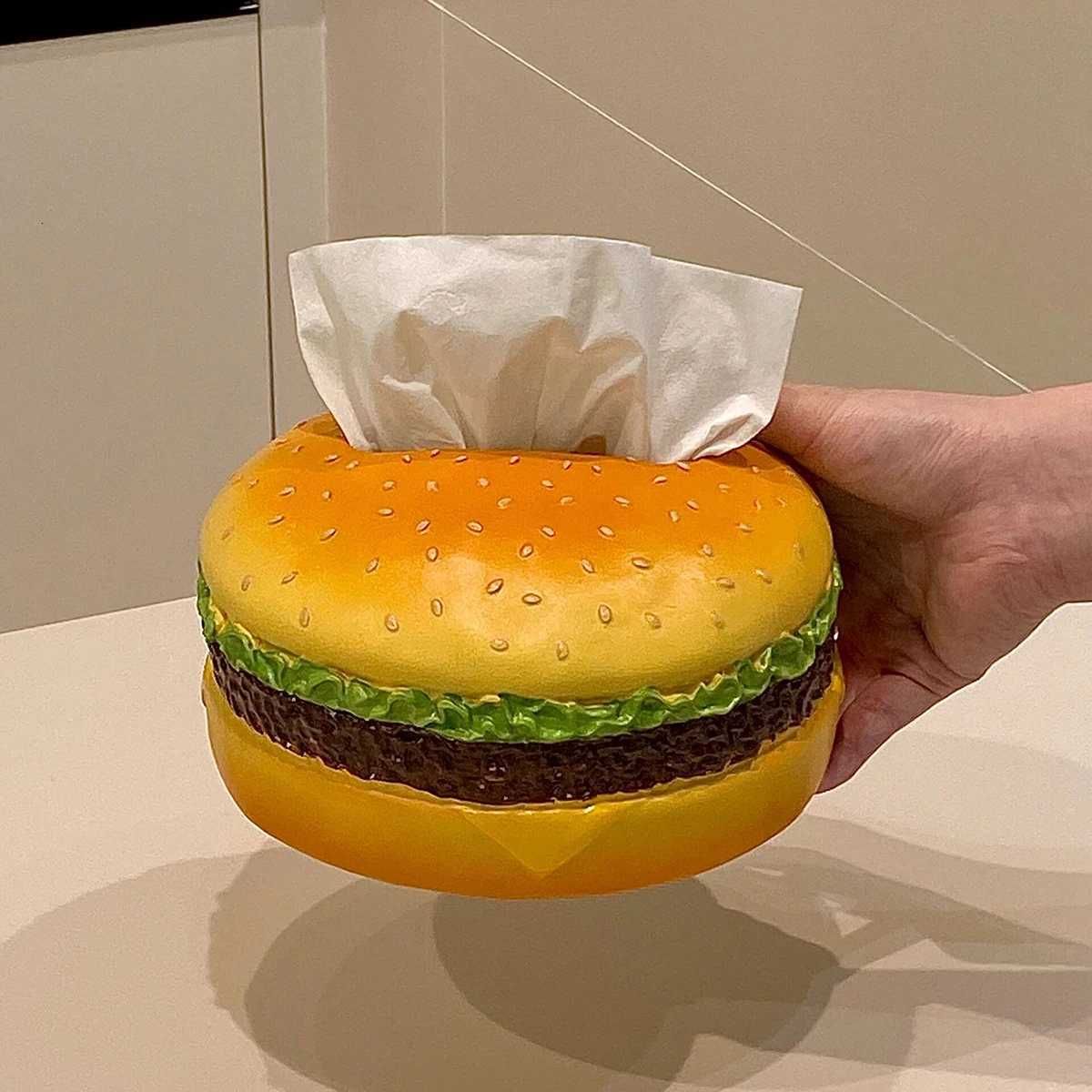 Hamburger tissue box creative American retro living room tissue box home fun decoration ornaments napkin holderM251124
