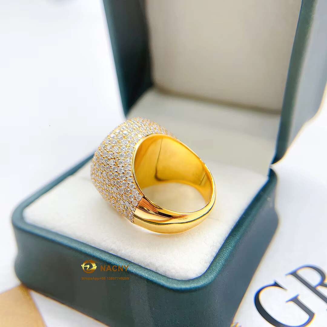 New Design Iced Out Hiphop Jewelry VVSMoissanite Diamond 925silver Ring for Men Women