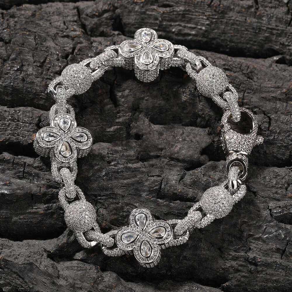 Luxury designer Hip Hop Gold Plated Ice out VVS Moissanite Men's and Women's Necklace Bracelet with FREE shipping