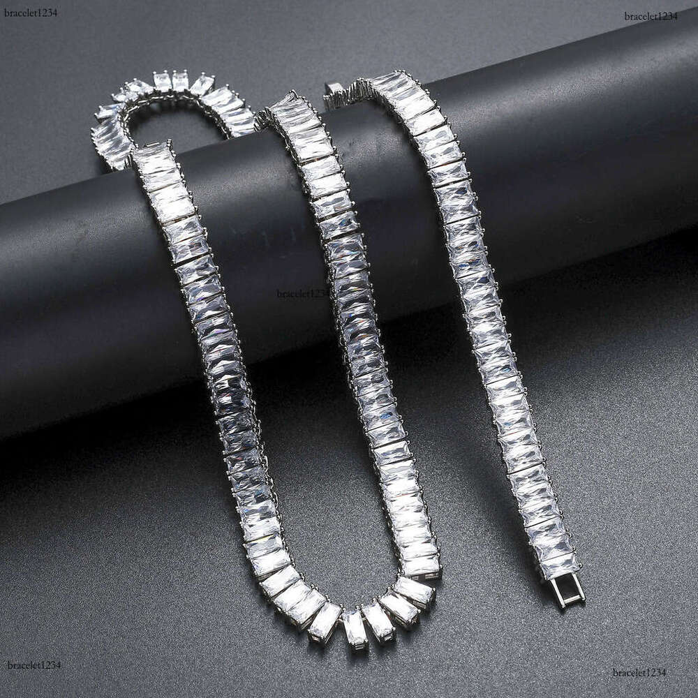 Designer Luxury Necklace 10mm square rock candy Ice out VVS Moissanite Men Women's Hip Hop tennis chain Free delivery