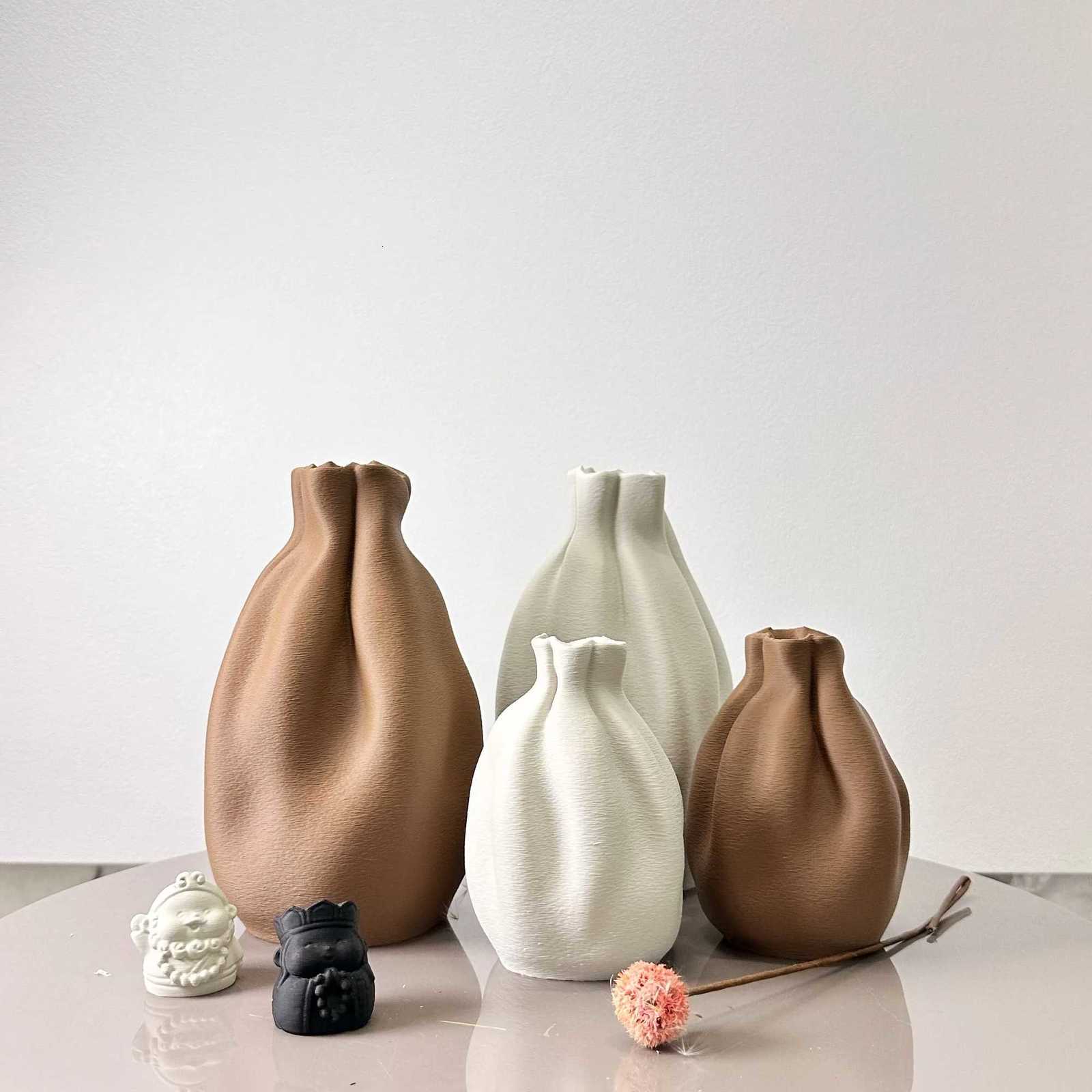 2-Piece Set of Fabric Vase Dried Flower Vase Suitable for Home Decoration Vase Ornaments Office Decoration Vase Ornaments Best Holiday Gift C251124