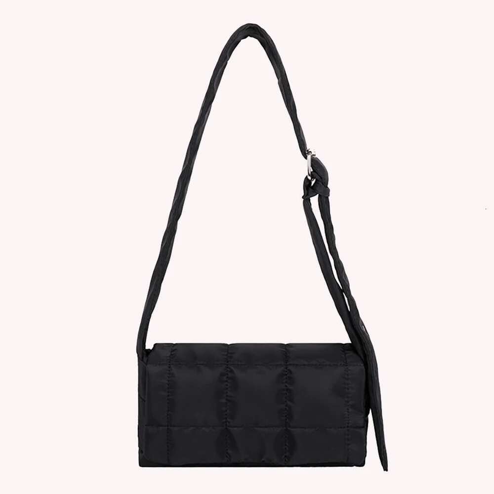 Women Nylon Cotton Padded Winter Warm Bag Small Flap Tote Handbag