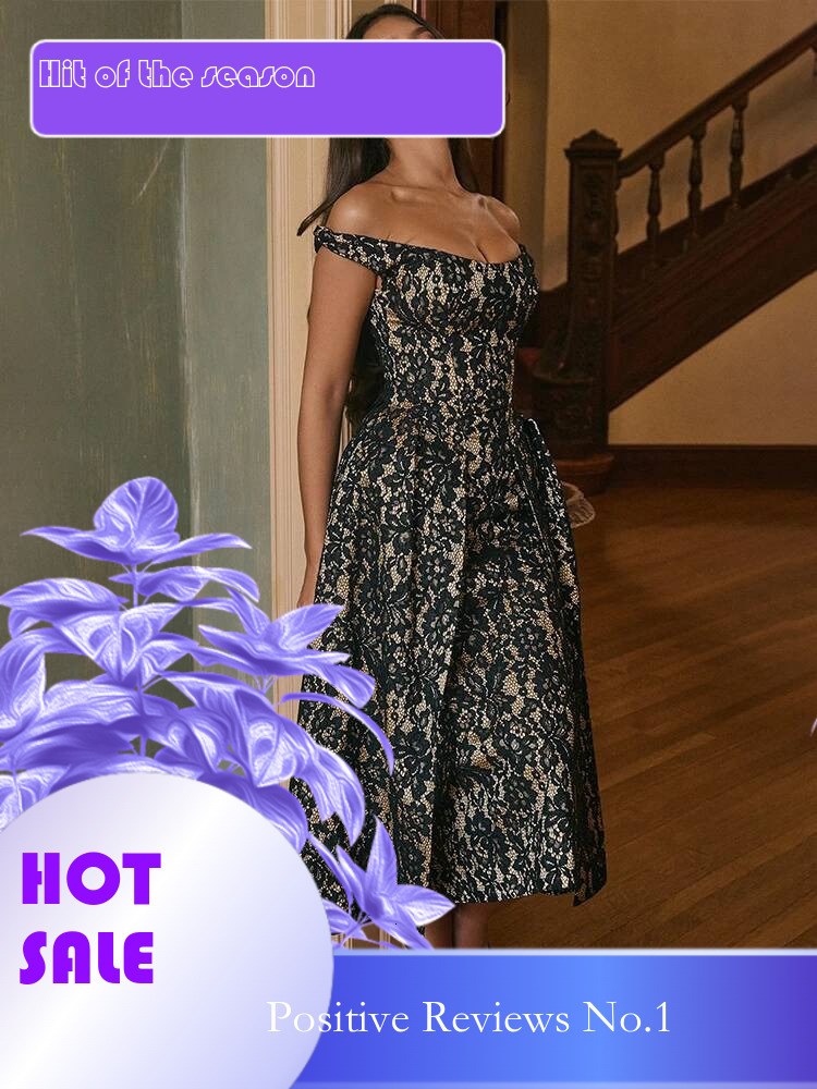 Dongdumaoyi Townlike Print Waist Wrap A Line Pleated Dress Women Summer Midi Long Off Shoulder Nightclub Sexy Party Dresses