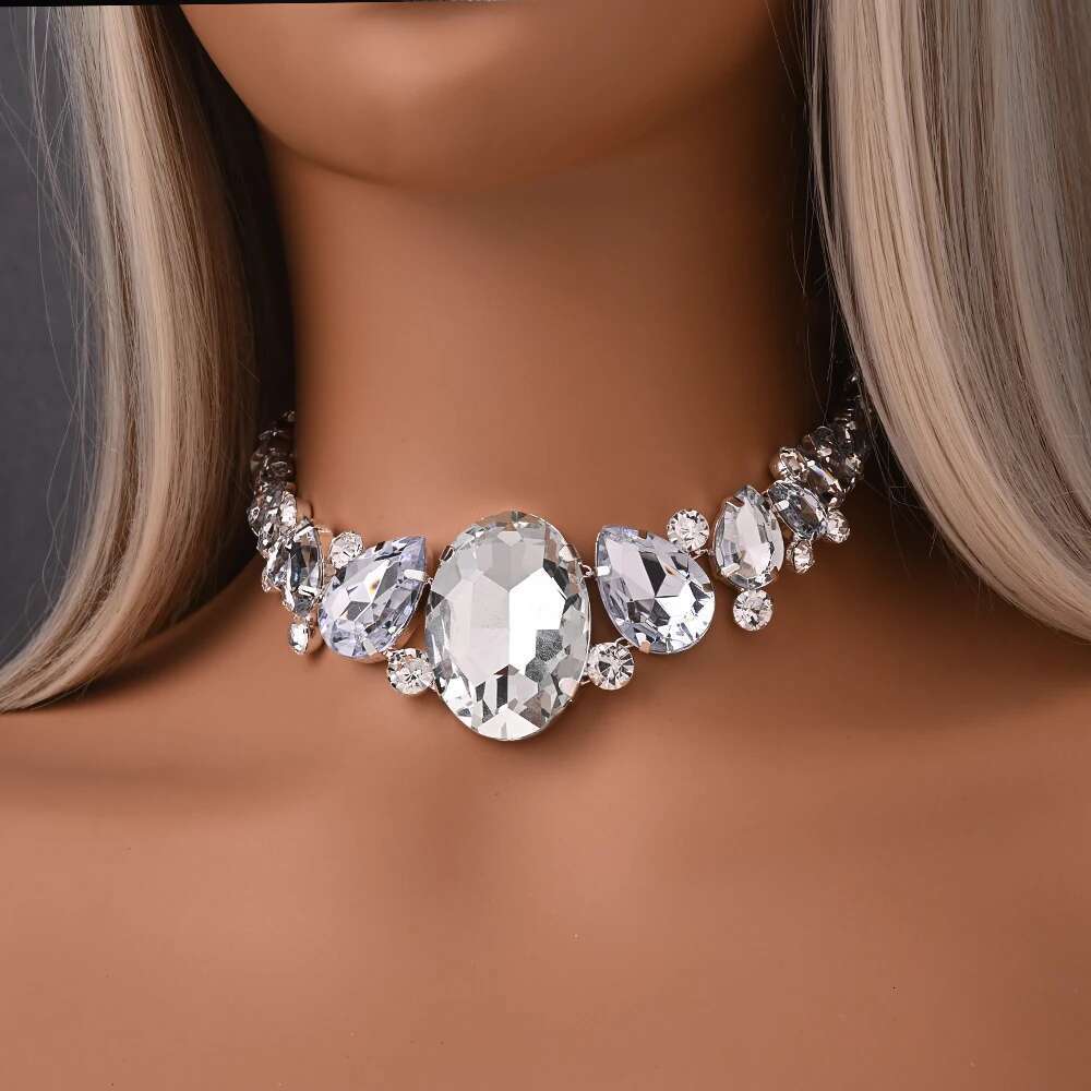 Stonefans Trend Exaggerated Crystal Necklace Wedding Accessories 2025 Fashion Large Rhinestone Collar Choker for Women