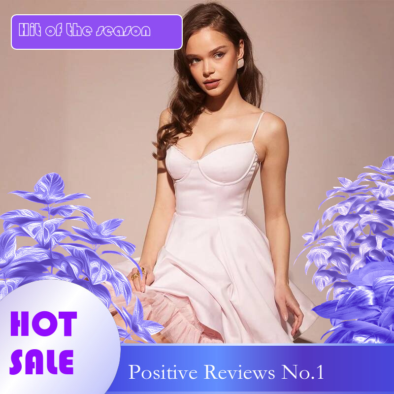 Dongdumaoyi Townlike Elegant Waist Wrap A Line Dress Women Spaghetti Strap Mini Summer Strapless Backless Sexy Party Dresses