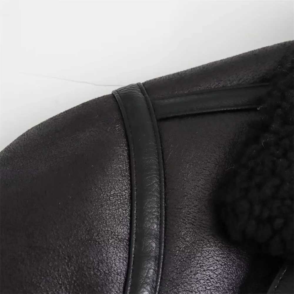 Autumn New Womens European and American Style Loose Fashion with Belt Double sided Collar Jacket Coat J251124