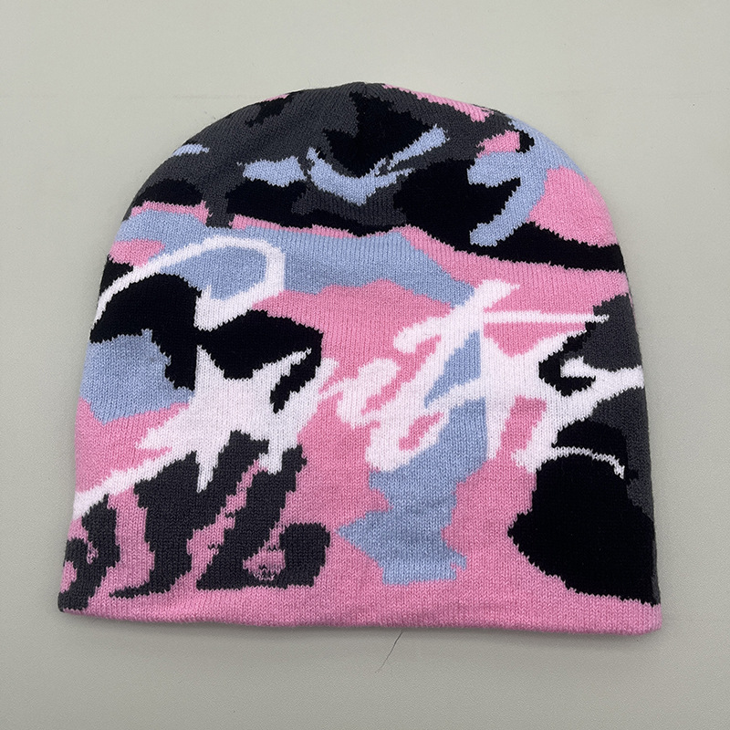 2025 Camouflage jacquard letter beanie Fashionable Hip-hop Pullover Hat Y2K designer beanie bonnet winter hat luxe mens beanie designer winter hat bea - view 3