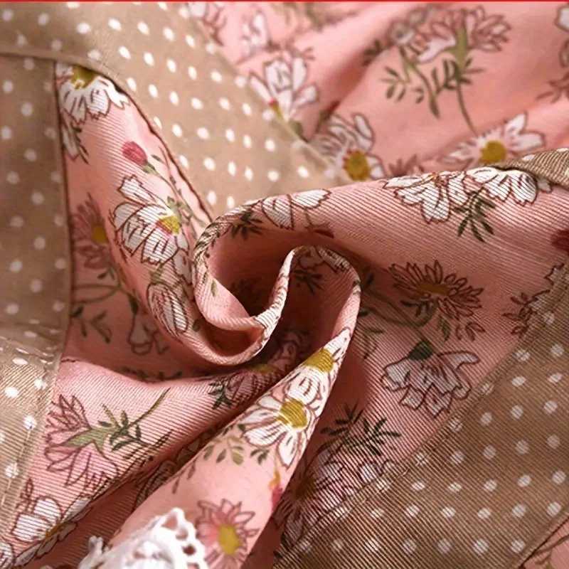 1pc Strap Canvas Floral Apron with Hood Waterproof Oil-resistant Breathable Workwear Waist Apron C251124