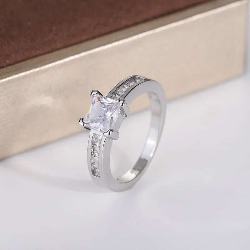 925 Sterling Silver Double Row Zircon Micro Inlaid Style Wedding Diamond Ring Set Ring Zircon For Couple Ring