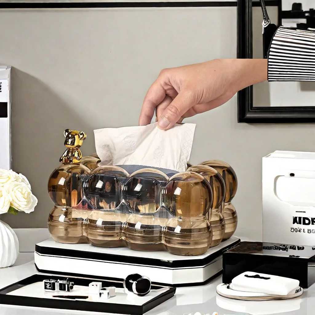 Tissue Box Napkin Holder Dispenser Cover Desktop Facial Tissue Holder For Living Room Dining Room Household HomeM251124