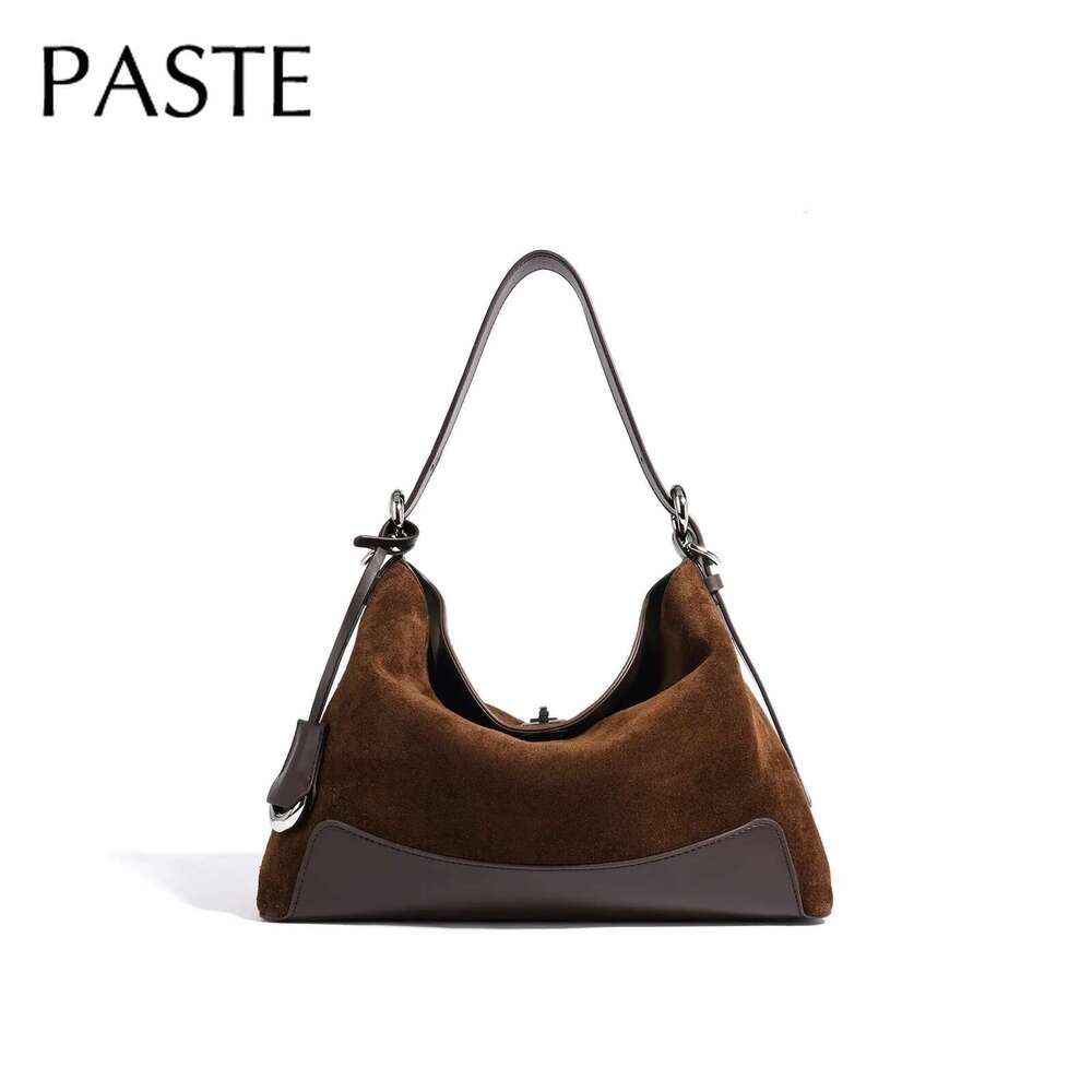 Professional Factory High Quality Large Tote Real Suede Cow Leather Women Classic Female Shoulder Bag Purple