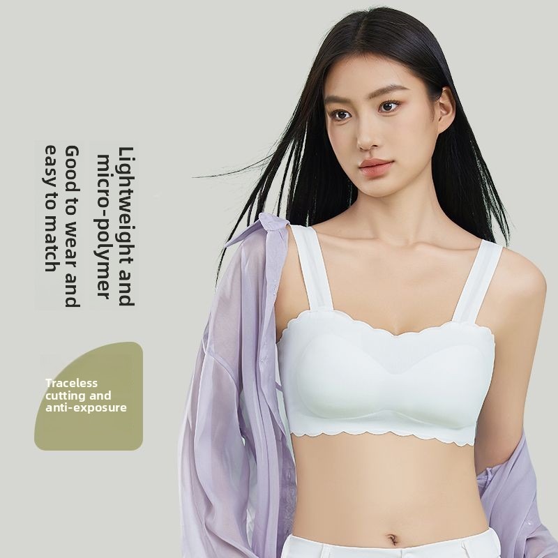Push Up Seamless Bra GEXIFANG Ice Silk Sling Vest Integrated Chest Pad Gather Underwear100