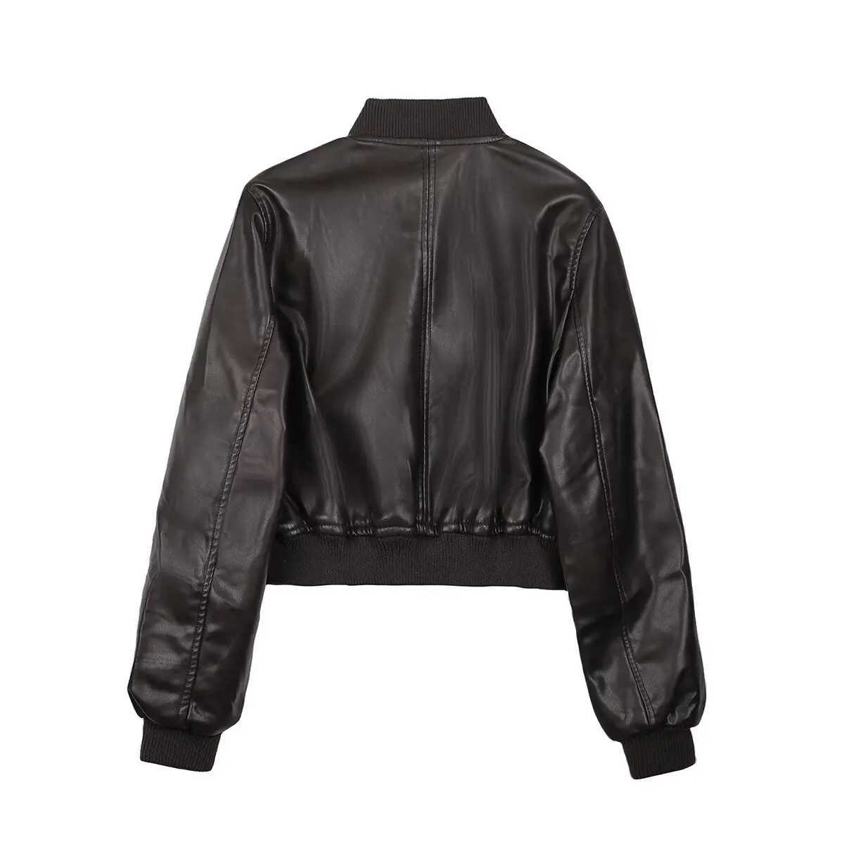 womens jacket retro motorcycle style long sleeved zipper style short style summer style new jacket J251124