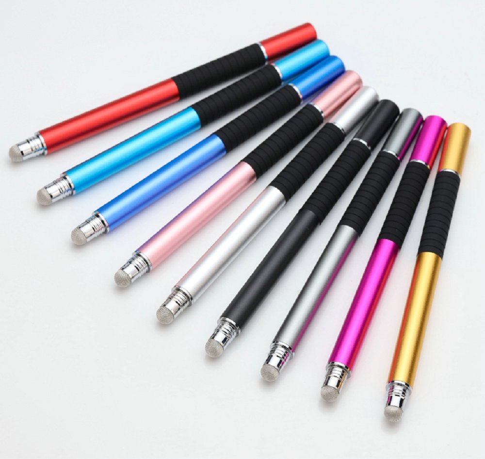 2 in 1 Customized logo Tablet Disc Metal Capacitive Stylus Pencil for Laptop Factory Price Touch Screen Pen Metal Stylus Tip Pen