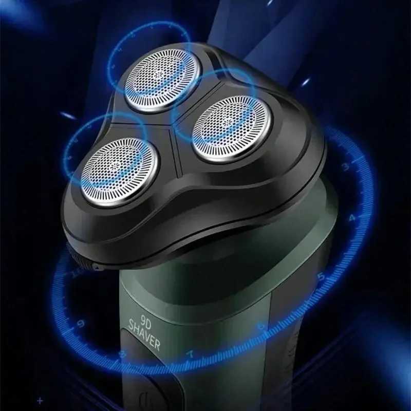 9D Electric Shavers For Men Waterproof Electric Trimmer Razor Wet Dry Use Rechargeable Battery Rotary Shavers Machine Shaving L251124