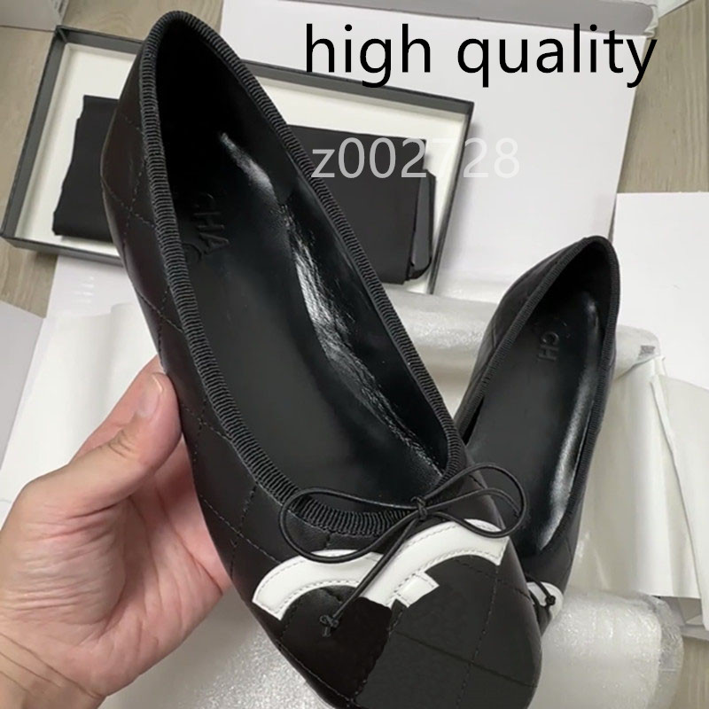 Luxury Paris designer Ballet Flats Shoes Women brands Quilted Genuine Leather Slip on Ballerina Round Toe Ladies Luxury designer Shoes De Mujer c-c Shoe torys