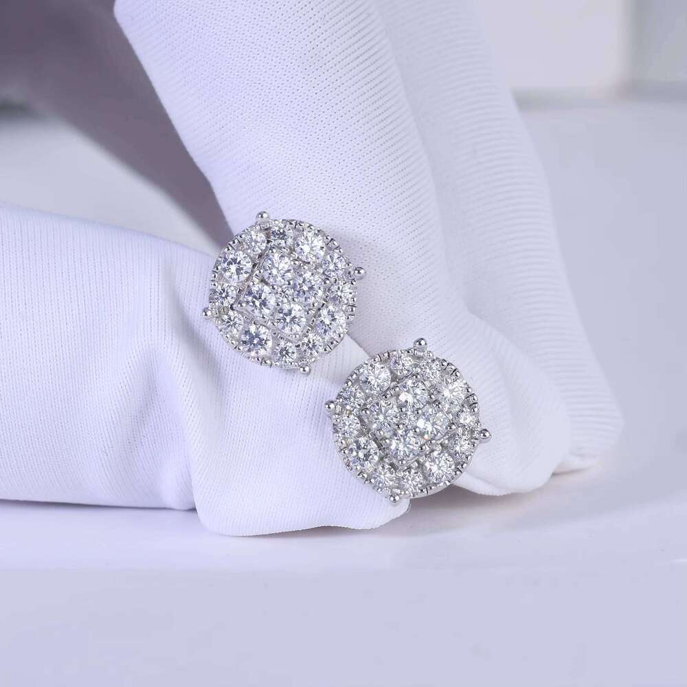 High Quality Jewelry Flower Cluster Shape Sterling Silver GRA Certified Silicon Stone Earrings
