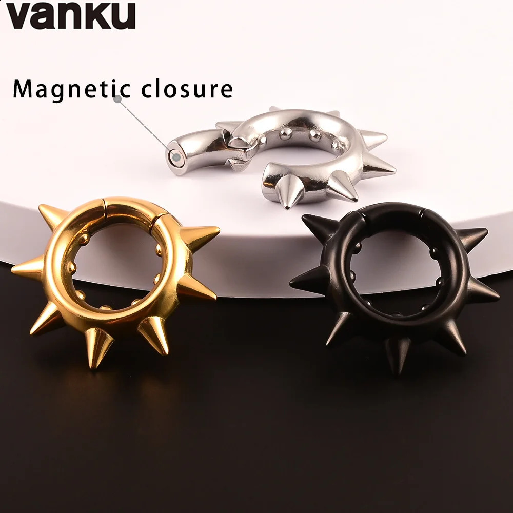 Vanku 2PC Simple Fashion Pendant Stainless Steel Plugs Ear Weight Gauges Tunnels Piercing Expander Stretchers Body Jewelry 250327
