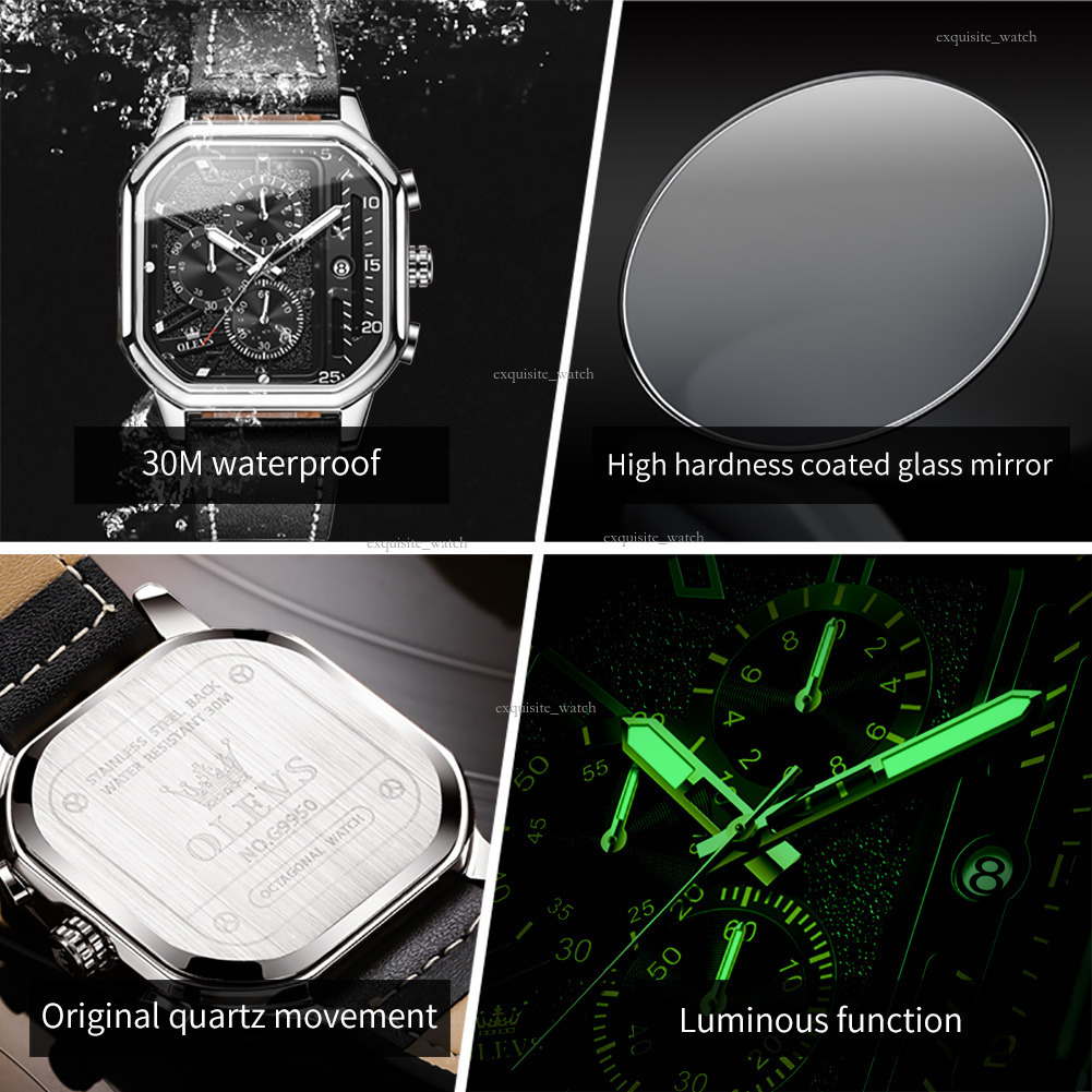 OLEVS Outdoor Watch Men's Watches Men Designer Gemstone Outdoor Square Personalized Waterproof Sports Men's Watch Free Delivery And Wholesal