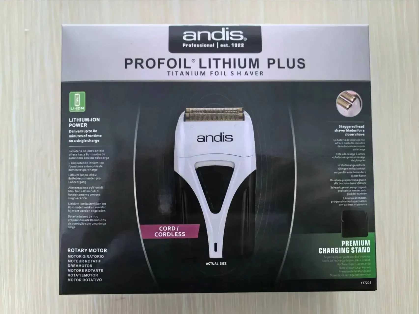 Profoil Lithium Plus 17205 Barber Hair Cleaning Electric Shaver For Men Beard Stubble RaZOr Bald Shaving MaChine charger L251124