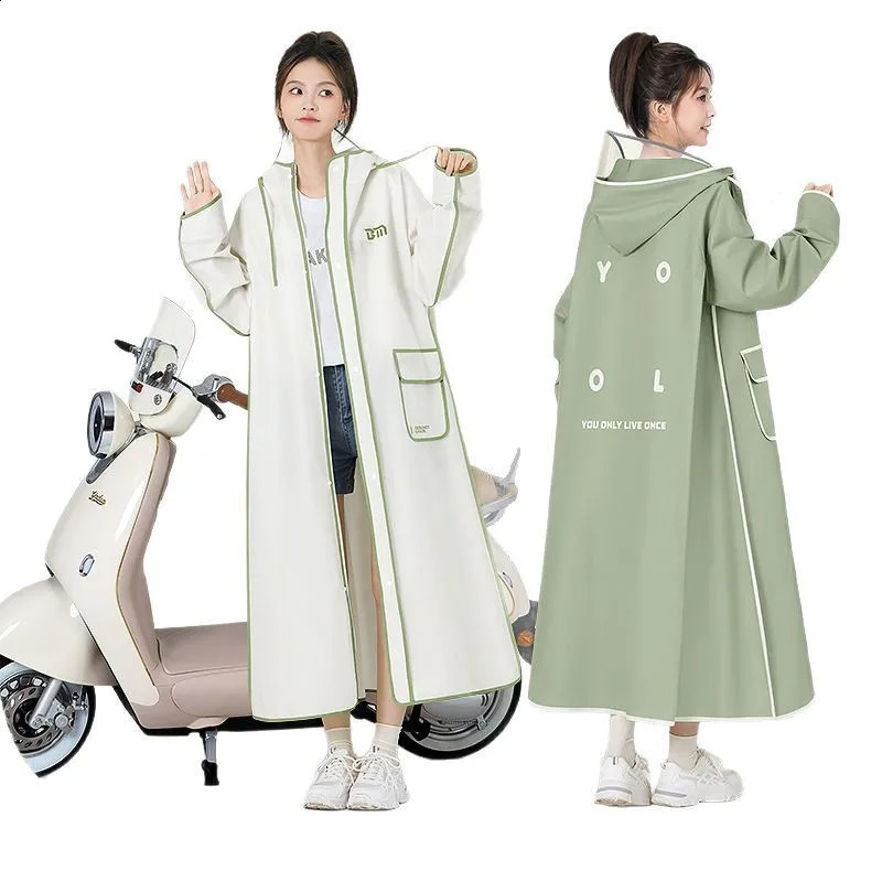 Fashion Women Transparent Eva Plastic Man Raincoat Travel Waterproof Rainwear Adult Can Hold Backpack Rain Coat 250421