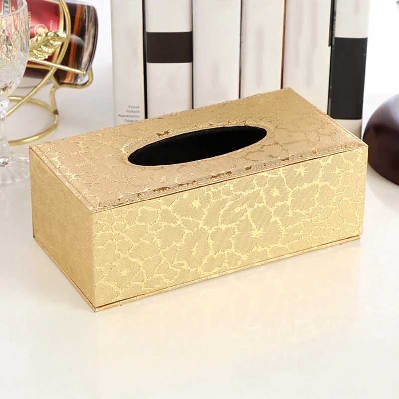 PU Leather Tissue Box Paper Holder Rectangular Tissue Paper Napkin Box Home Kitchen Organization Home Supplies Anti-moistureM251124
