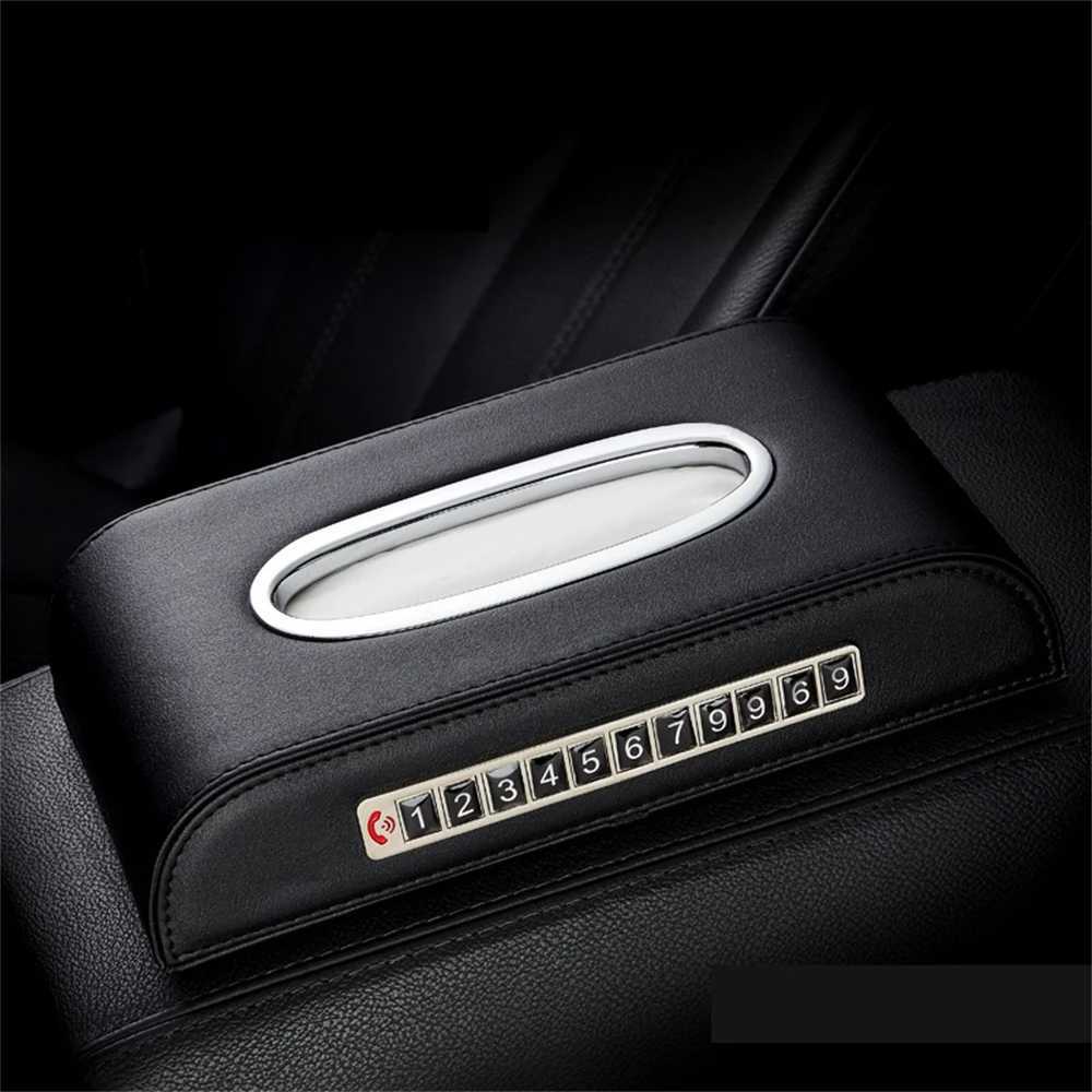 Universal Car Tissue Box Creative Leather Napkin Holder Box Back Seat Tissue Organizer Fit For Honda Toyota Nissan MitsubishiM251124