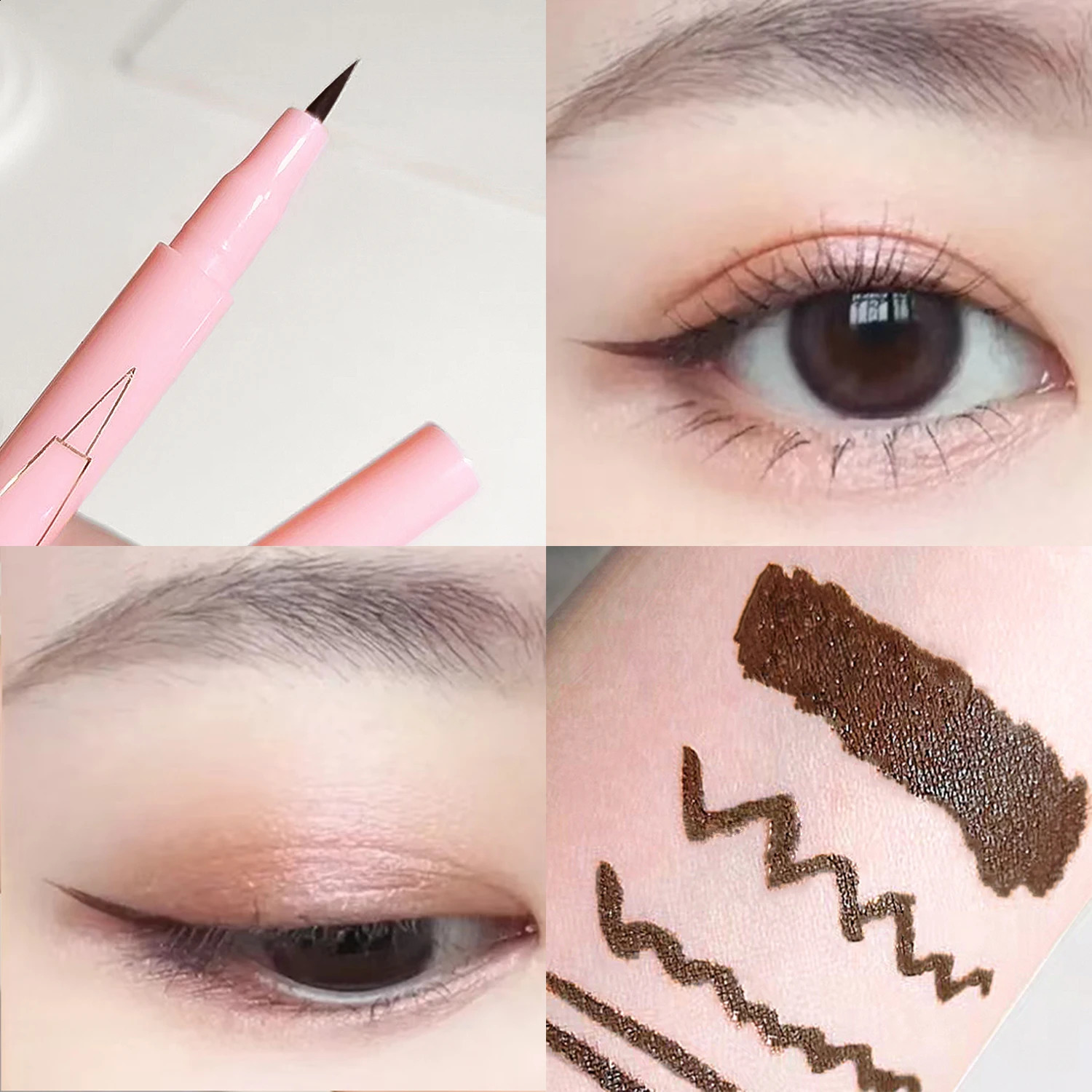 Eyeliner powder tube cool black thin head liquid eyeliner cream is not easy to make up smooth for beginners 250418