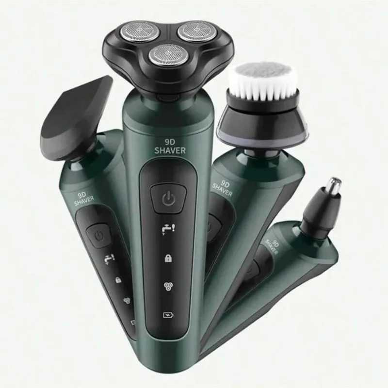 9D Electric Shavers For Men Waterproof Electric Trimmer Razor Wet Dry Use Rechargeable Battery Rotary Shavers Machine Shaving L251124