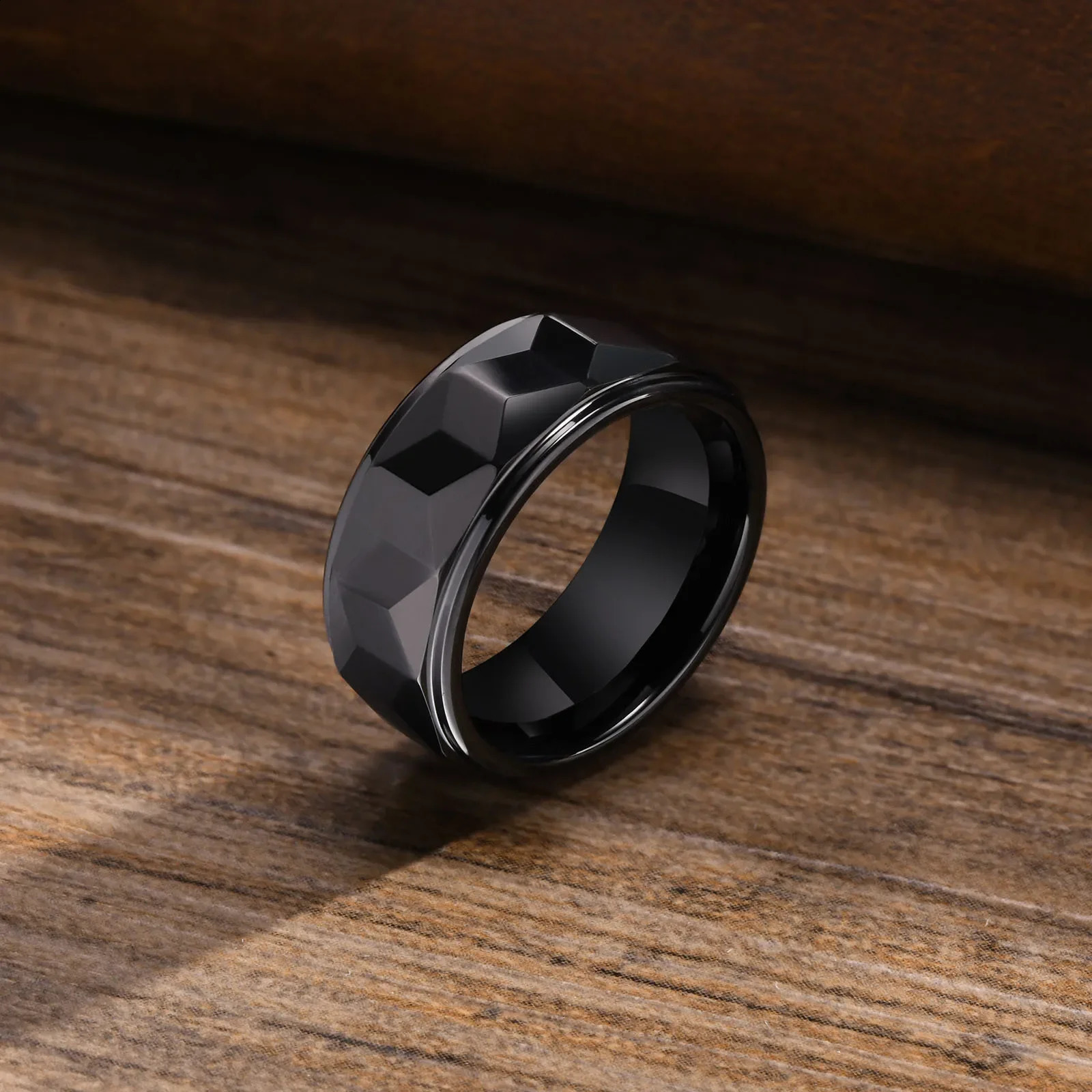 Mens Ring Tungsten Carbide Scratch Resistant 8mm Gold Thumb Finger Punk Metal Wedding Party Engagement Mens Jewelry Waterproof 250420