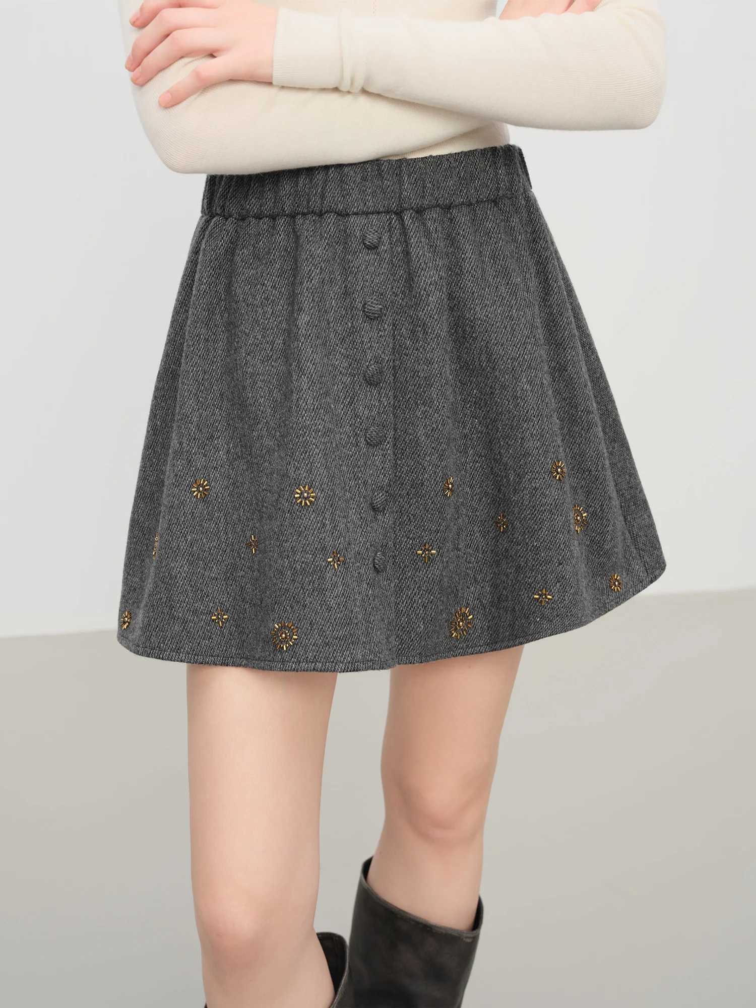 FSLEPremium SeriesWool Embroidery Patchwork Tweed Coat Women 2025 Winter New Jacket Turn Down Collar Commuting Age-reducing J251124