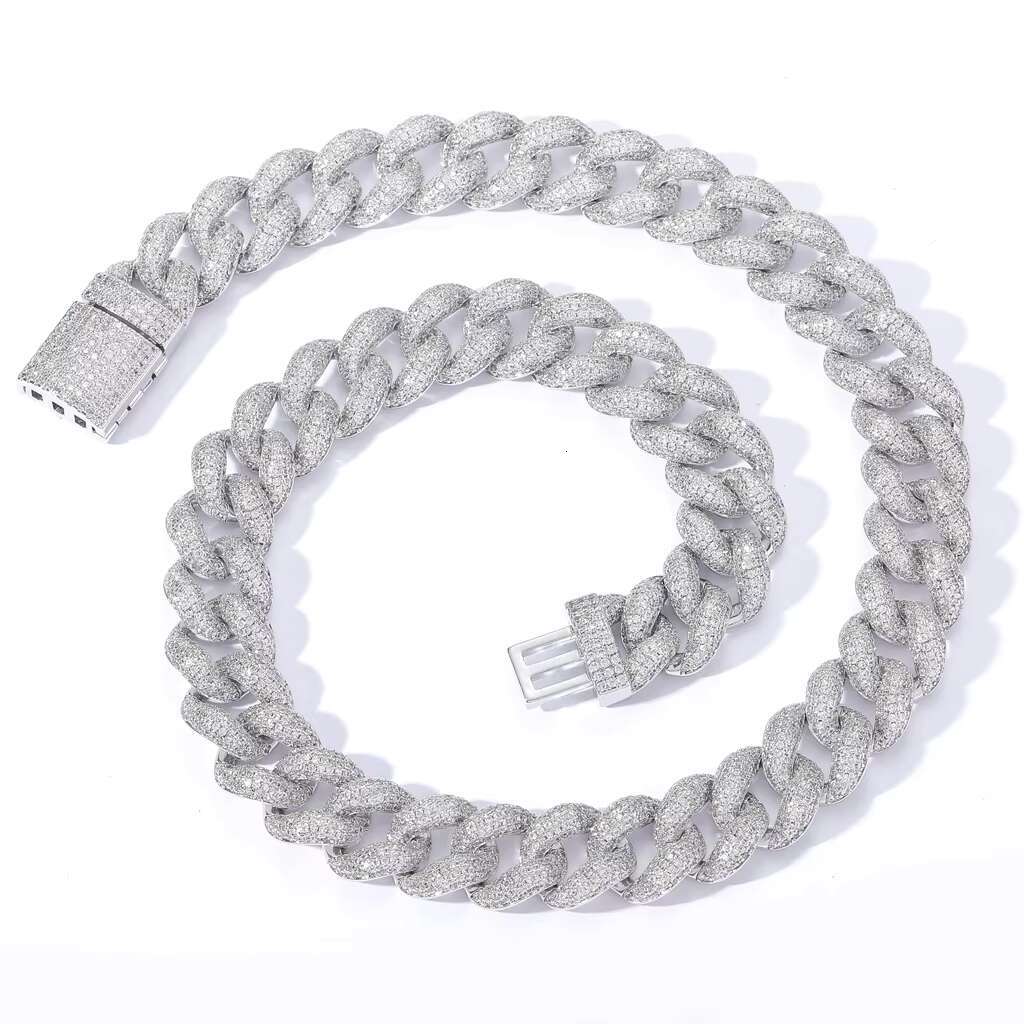 BES 15MM New Design Luxury Iced Out Hip Hop Jewelry Chunky Cubic Zirconia Stone Diamond Miami Cuban Link Chain Mens Jewelry