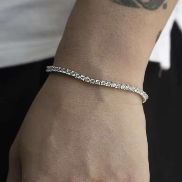 RTS Wholesale Price Tennis Bracelet 925 SILVER Vvs Moissanite Tennis Chain 2mm Moissanite Tennis Bracelet
