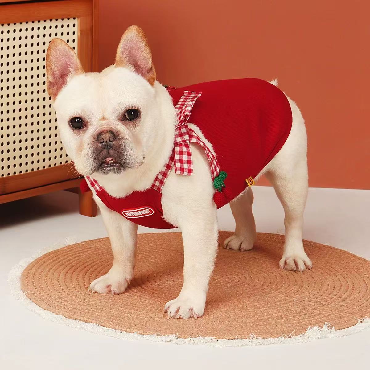 T00053French bulldog vest elastic breathable dog clothes spring and autumn new pet pug bichon clothes