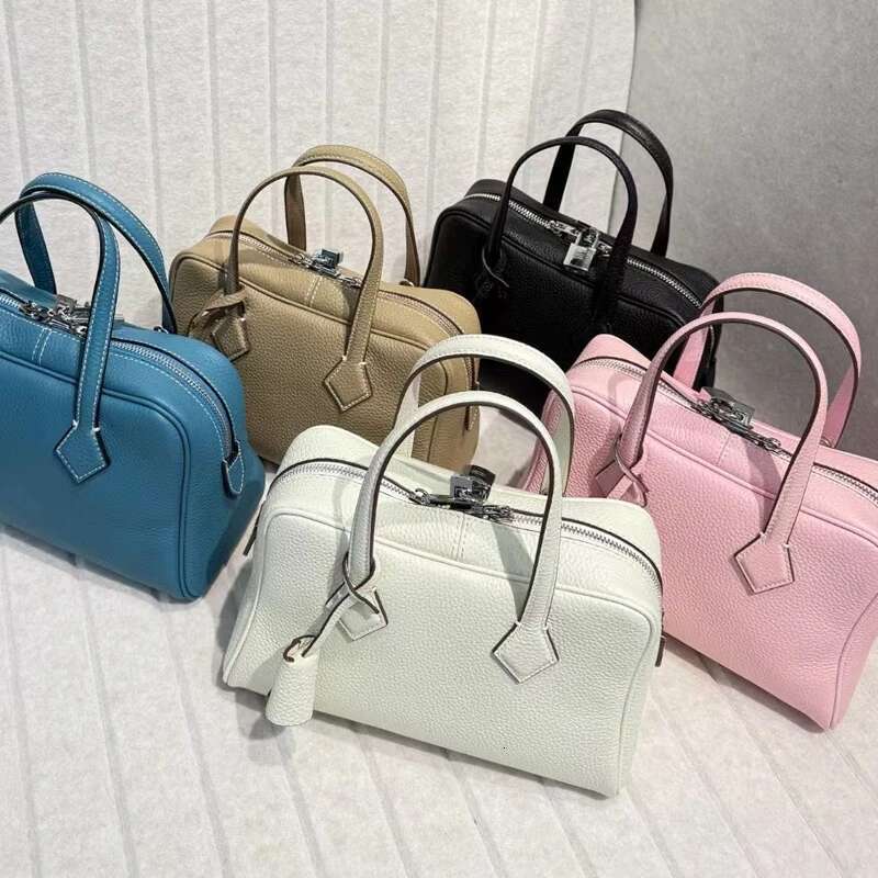 Genuine Leather Handbag 25Cm Size Bowg Women's Top Layer Cowhide Pillow Shoulder Crossbody Bag Small Bags Designer Women Bag