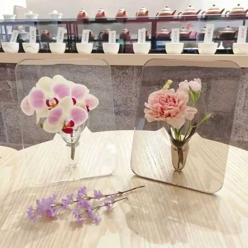 Photo Frame Square Vase Ins Style Light Luxury and High-end Feel Office Desk Decoration Living Room Hydroponic FlowerArrangement C251124