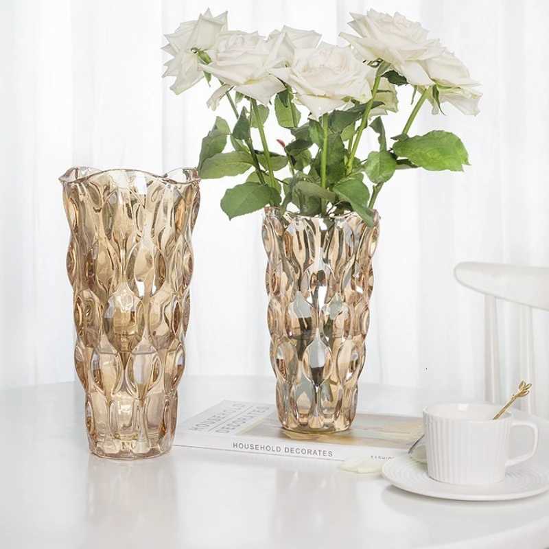 Vase Arrangement Living Room Flower Arrangement Glass Transparent Vase 2025 New High-level Luxury Desktop Decorative Vase C251124