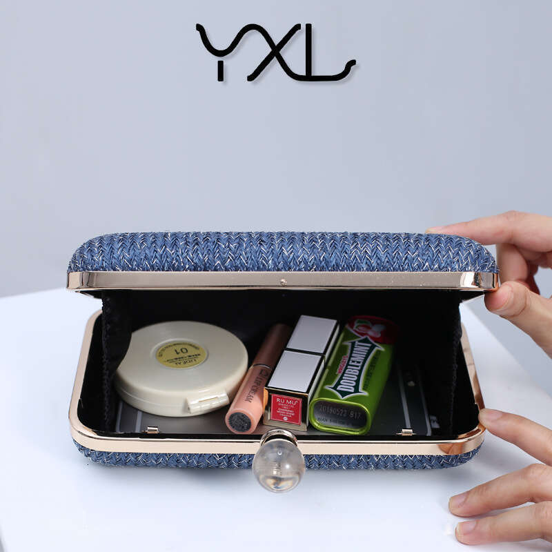 Dinner Bag Creative Summer Grass Woven Fabric Handheld Fashionable Multi Color Versatile Evening Women S Bag Water Wave Pattern KQ