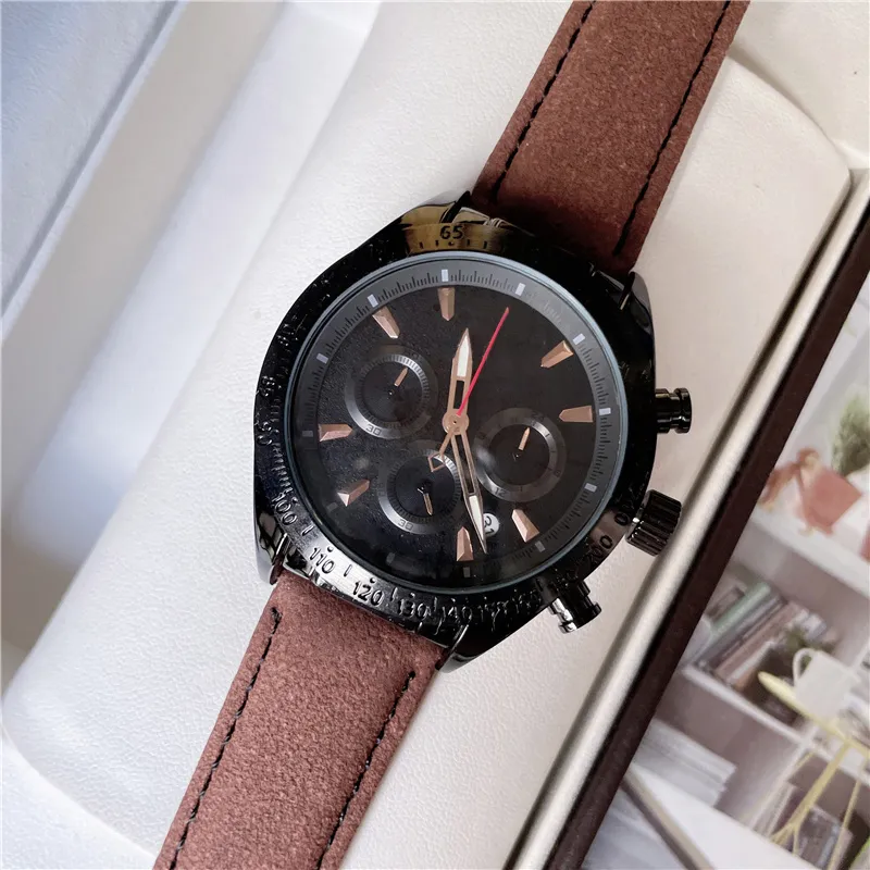 Brand Wrist Watches Men Male Casual Sport Style Luxury All Dials Working Leather Silicone Strap Quartz Clock TR 01