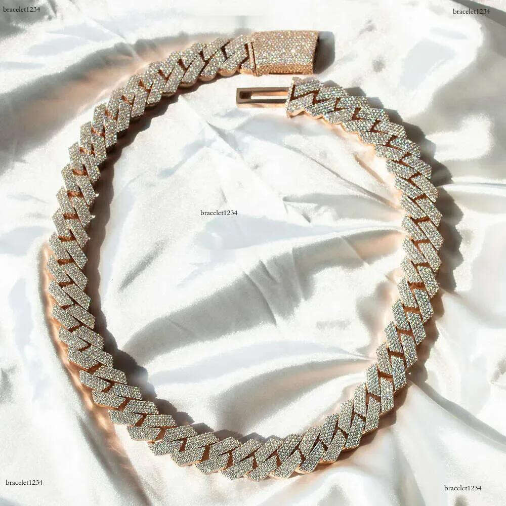 Pendant Necklaces Kibo Custom Hip Hop Necklace Jewelry Vvs Sterg Sier Def 20mm Dia Moissanite 14k Rose Plated Cuban k Chain