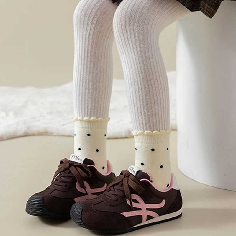 Five pairs of girls winter thickened looped socks soft and comfortable warm and versatile with polka dots G251124