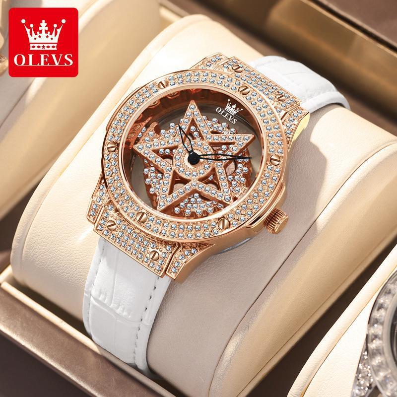 OLEVS Luxury Outdoor Watch Dropshipping Hollow Diamond Snowflake Design Best-selling Quartz Watch Designer Watch Free Delivery Wholesale